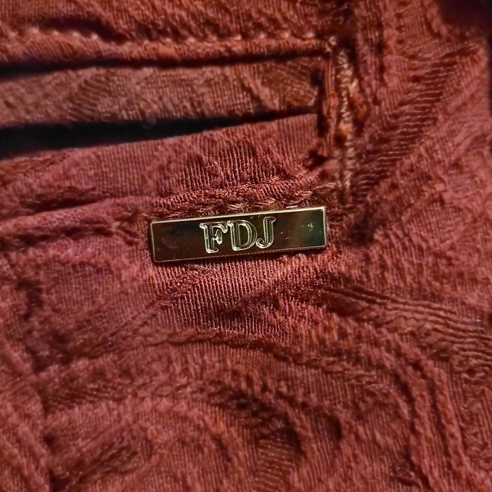 French Dressing Jaquard Blazer Red Gold Button Front Womens Vintage Large - Picture 5 of 14